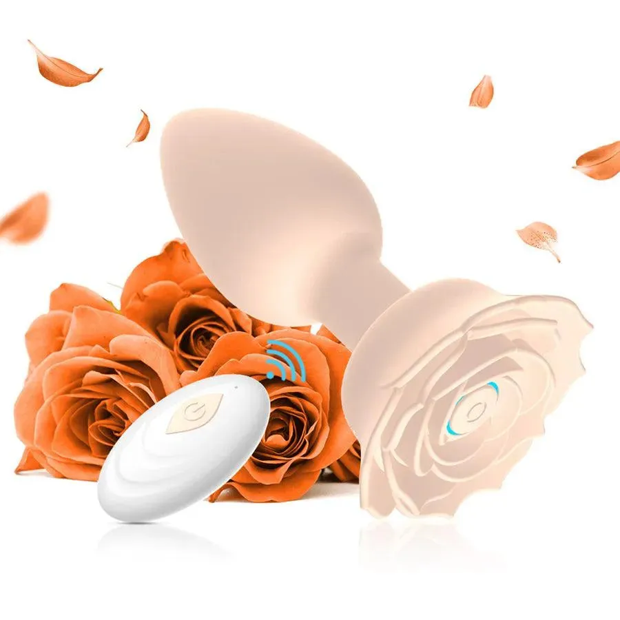 Remote Rose Blossom Vibrating Butt Plug