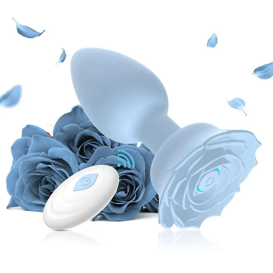 Remote Rose Blossom Vibrating Butt Plug