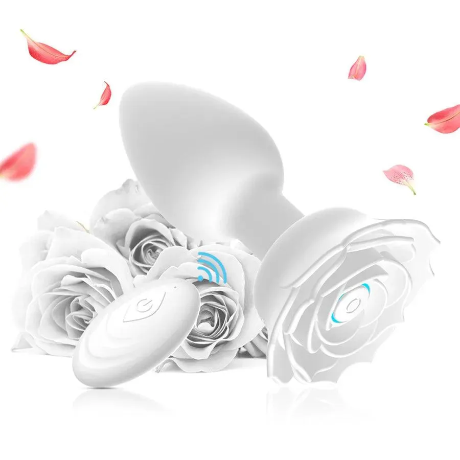 Remote Rose Blossom Vibrating Butt Plug