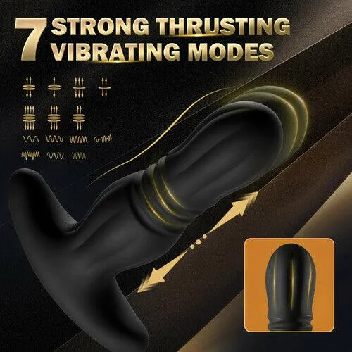 Ribbed Head 7 Thrusting 7 Vibration Anal Prostate Massager