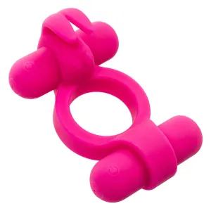 Rockin' Rabbit Rechargeable Vibrating Double-Ended Silicone Cock Ring