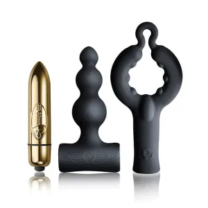 RocksOff - Dark Desires Silhouette Be Mine Anal Couple Kit (Black/Champagne Gold)