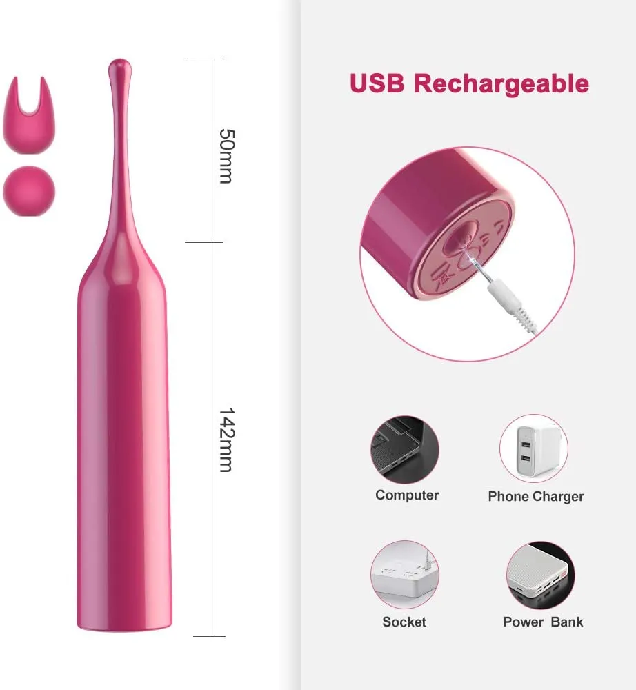 Romp Pop High-Frequency G Spot Clitoral Multi Speed Vibrator With Alternate Heads