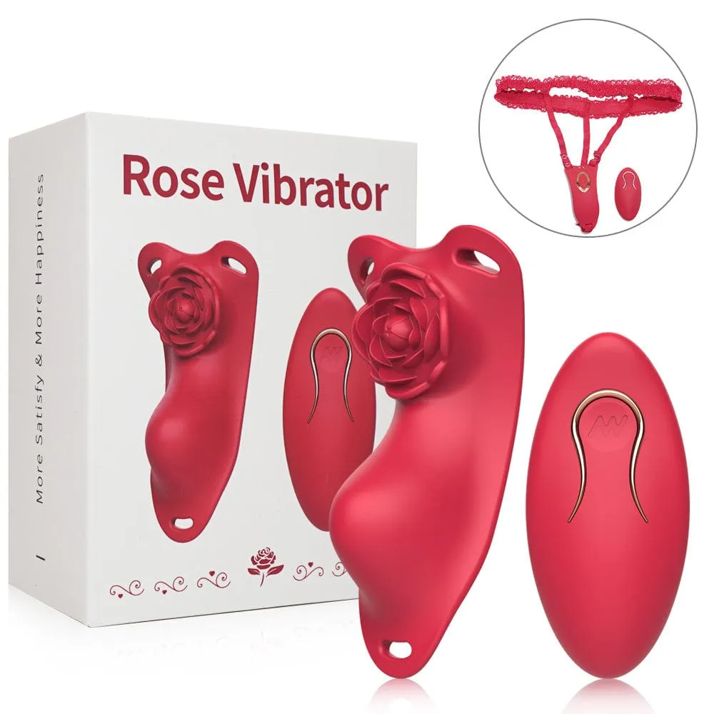 Rose Wearalbe Clitoral Massage Vibrator with Panty & Remote Control
