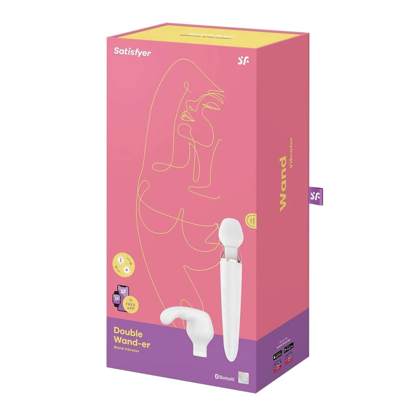 Satisfyer - Double Wand-er Bluetooth App-Controlled Wand Massager (White)