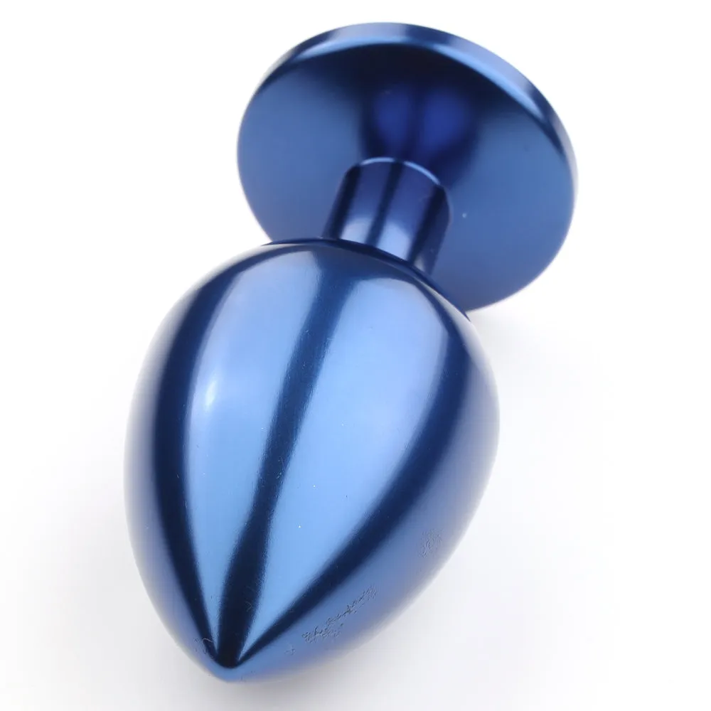 Seamless Metal Starting Butt Plug With Round Gem - Small