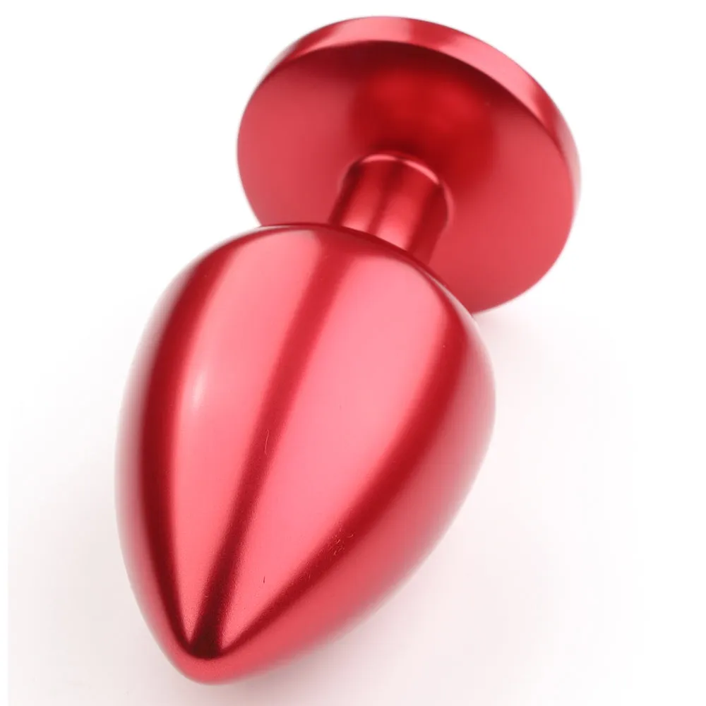 Seamless Metal Starting Butt Plug With Round Gem - Small