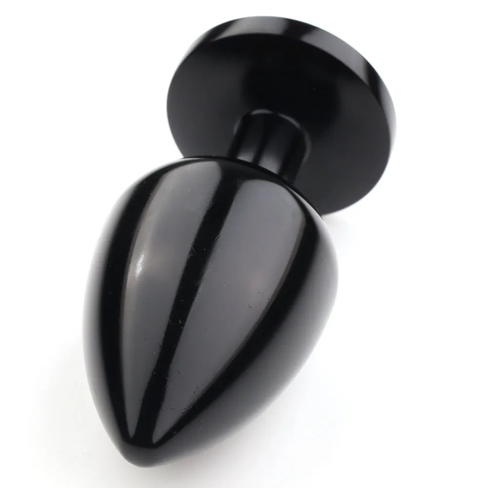 Seamless Metal Starting Butt Plug With Round Gem - Small