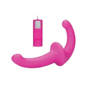 Shots - Ouch Vibrating Silicone Strapless Strap On with Controller (Pink)