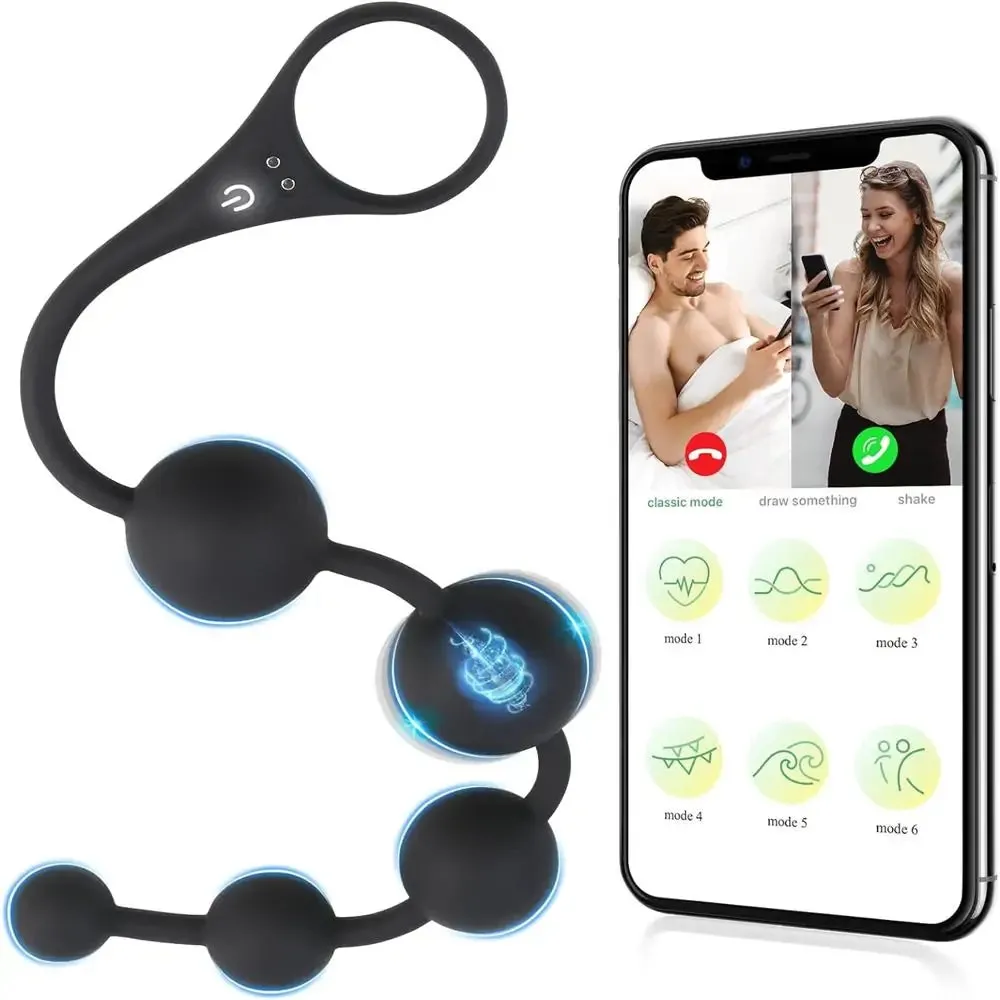 Smooth Silicone Anal Power Jiggle Balls 9 Function Vibrating 14.5 Inch