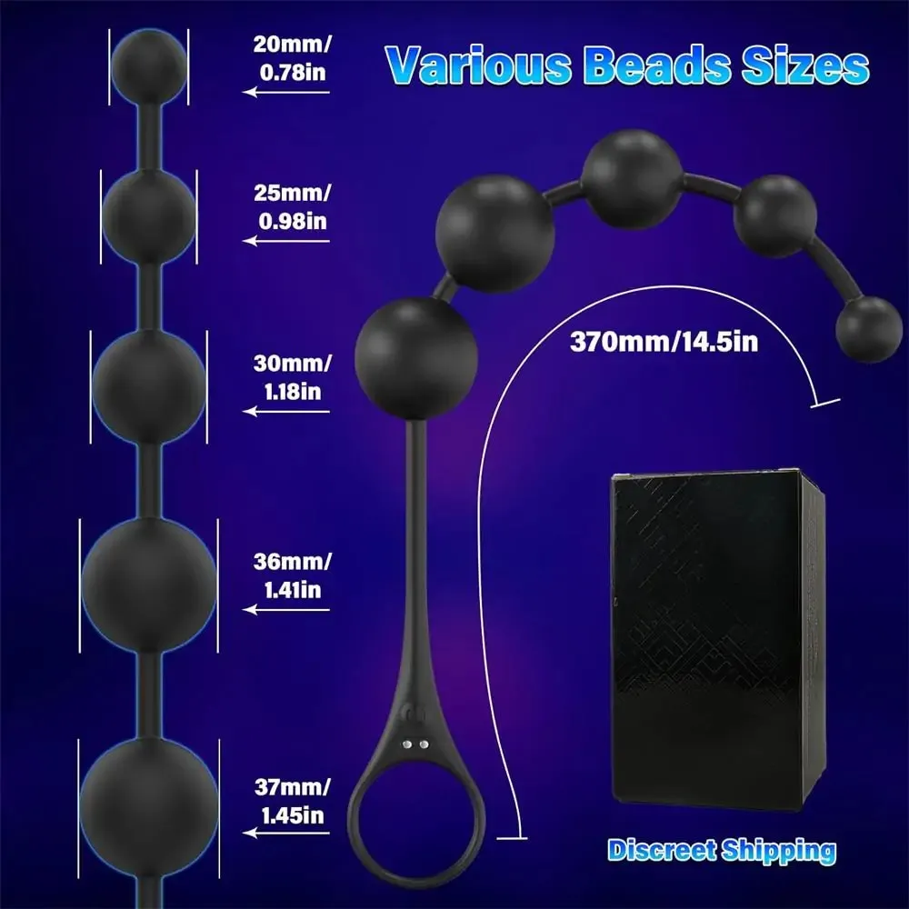 Smooth Silicone Anal Power Jiggle Balls 9 Function Vibrating 14.5 Inch
