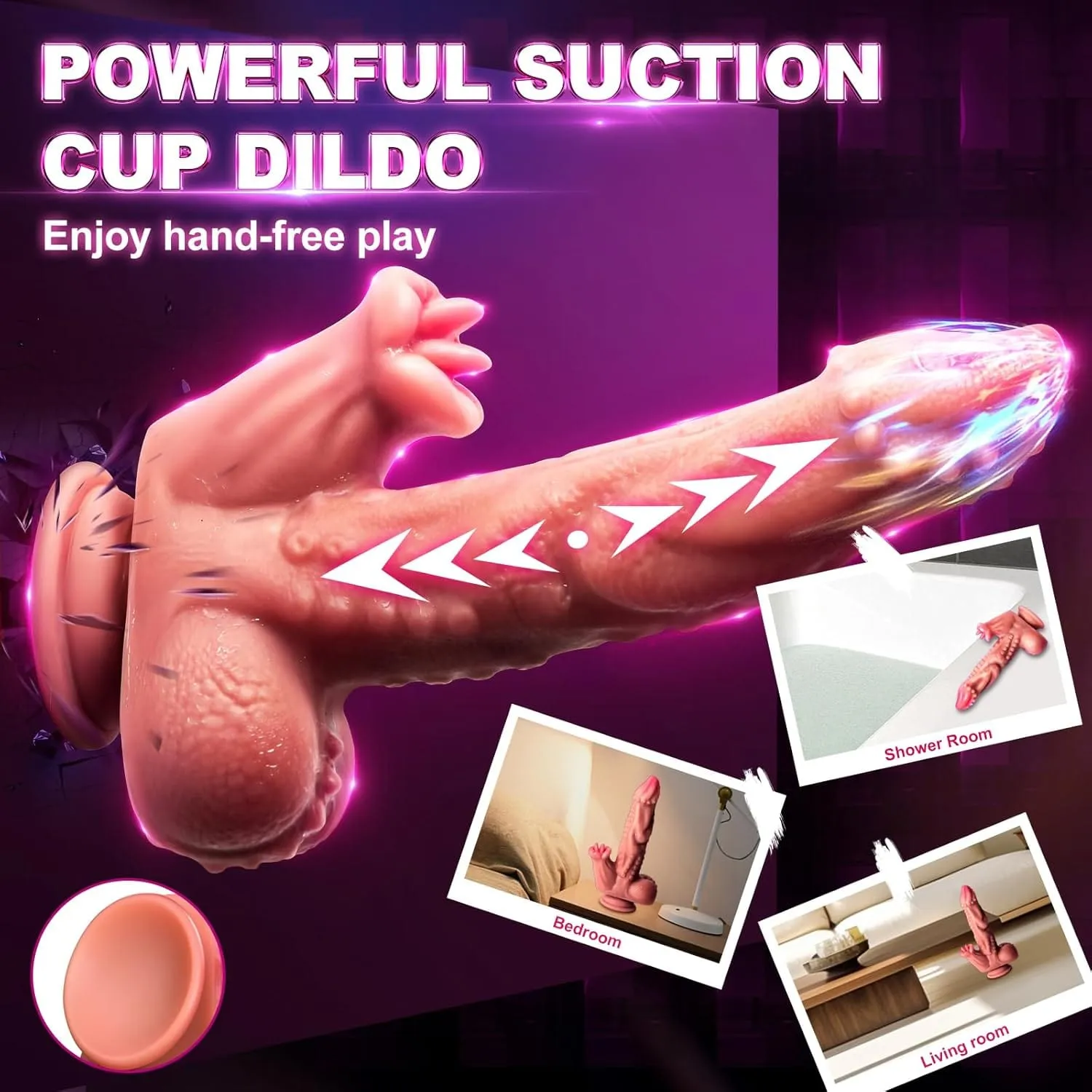 Snake Warrior 9.5in Thrusting Rotation Swinging Dildo Vibrator With Remote