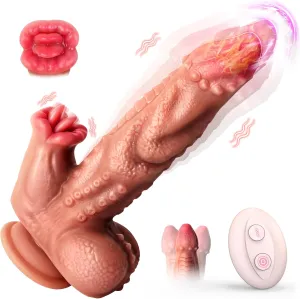 Snake Warrior 9.5in Thrusting Rotation Swinging Dildo Vibrator With Remote