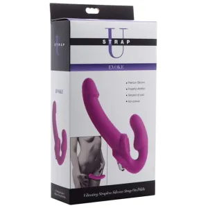 Strap U - Evoke Vibrating Strapless Silicone Strap on Dildo (Pink)