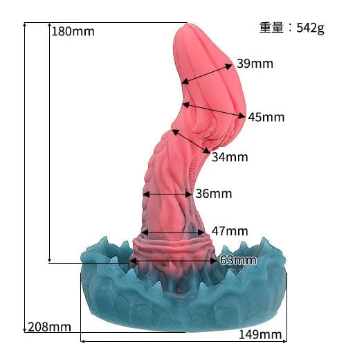 Tomax - Mimic Dragon Predator Regular Silicone Dildo 8" (Pink)