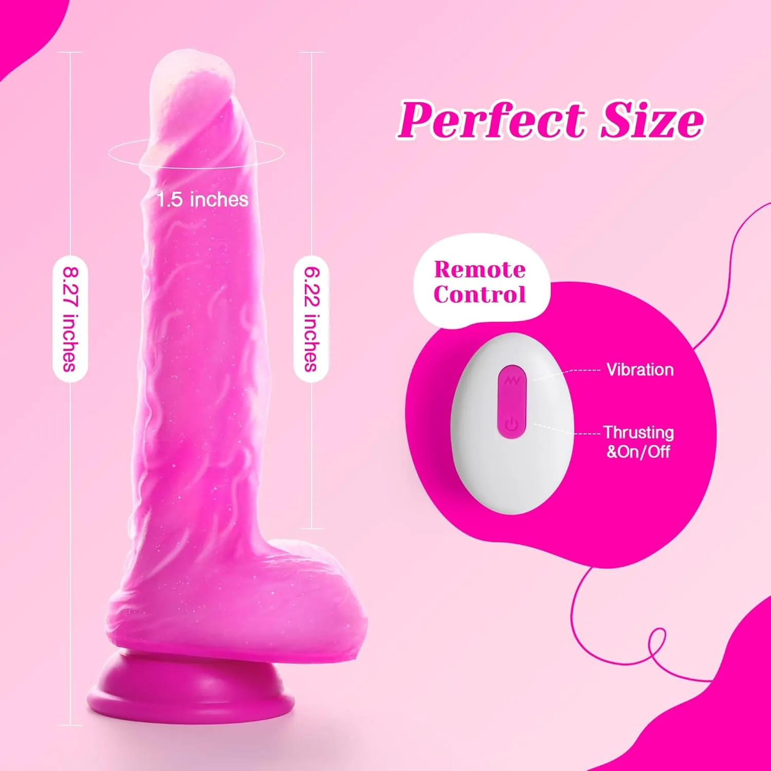 Tracy's Dog - JeliVoy Thrusting Dildo Jellyskin (Rose Red)