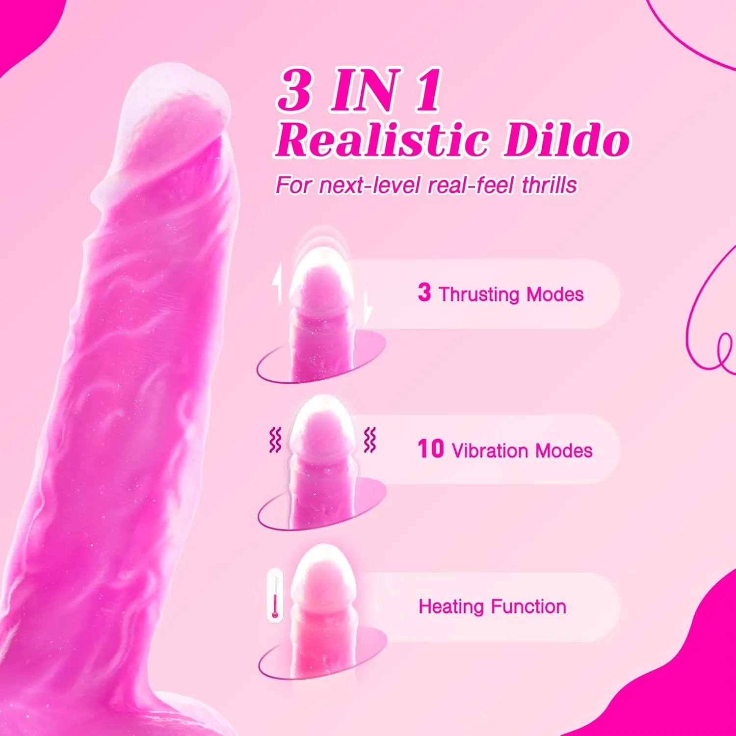 Tracy's Dog - JeliVoy Thrusting Dildo Jellyskin (Rose Red)