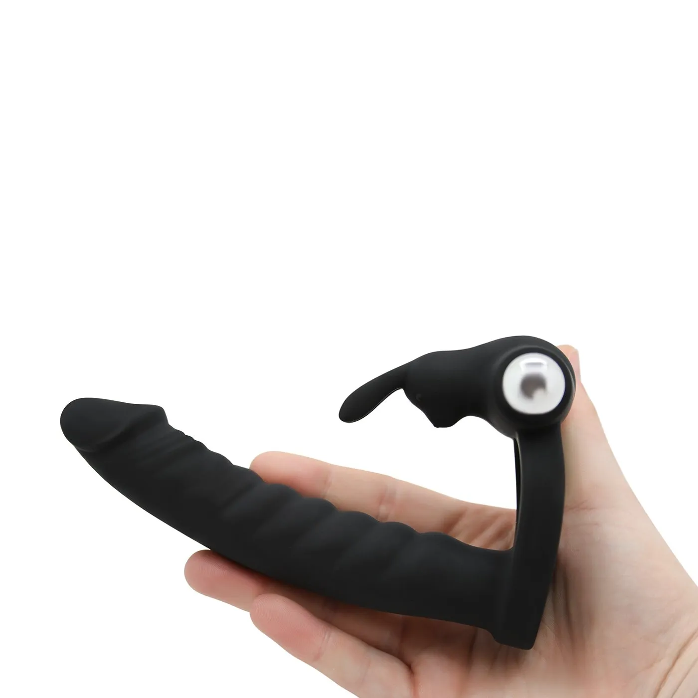 Triple Pleasure Silicone Dual-Penetrating Cock Ring