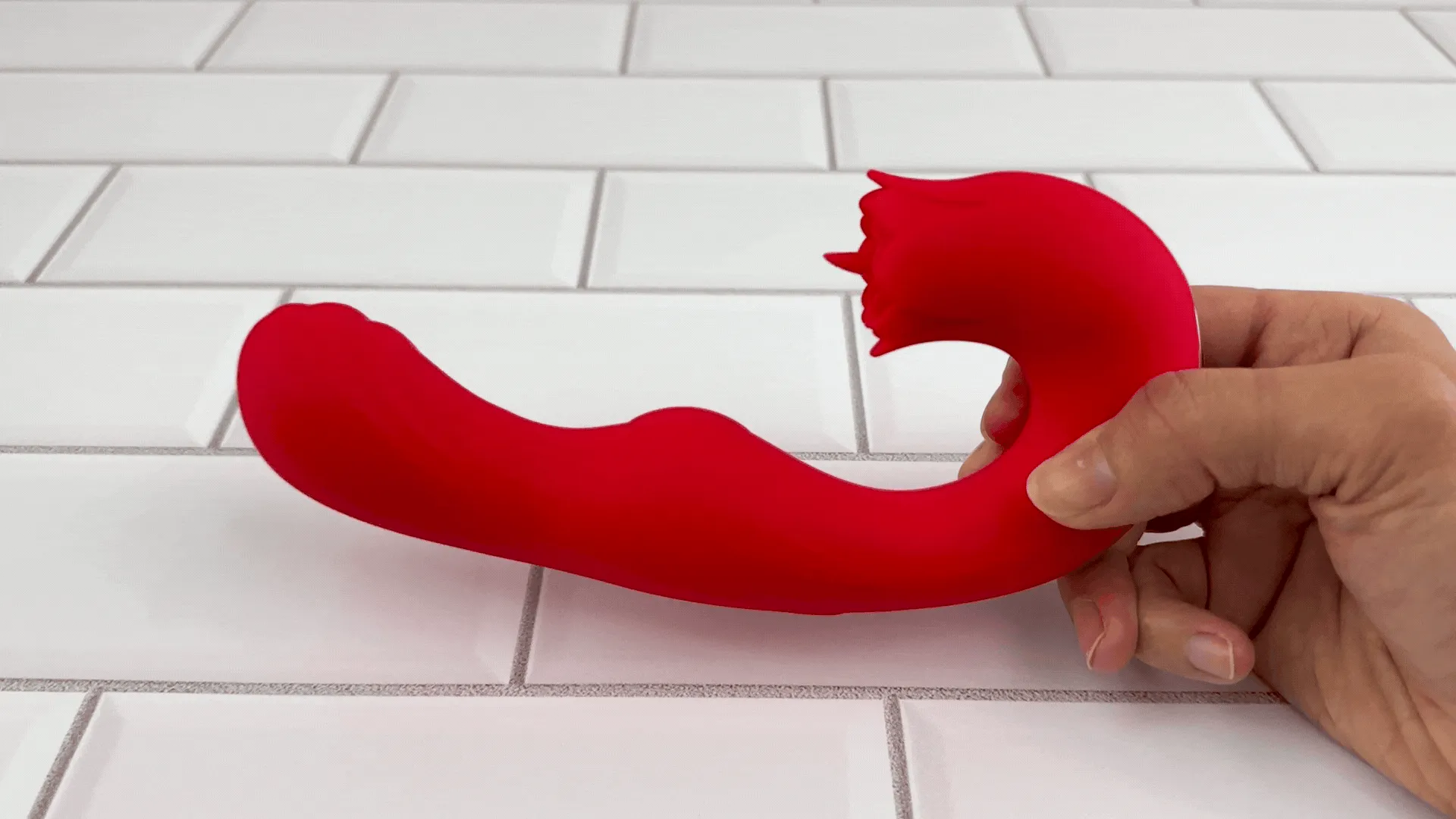 Twirling Tongue Tease - Silicone Rotating G-Spot Vibe & Clit Licking Rose