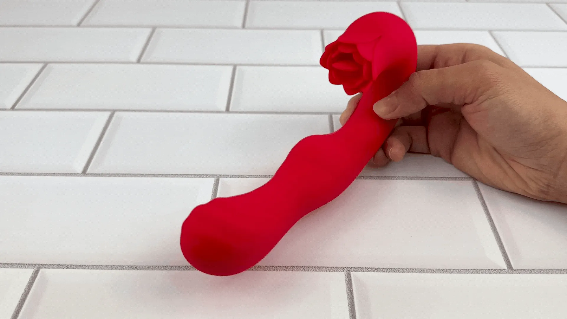 Twirling Tongue Tease - Silicone Rotating G-Spot Vibe & Clit Licking Rose