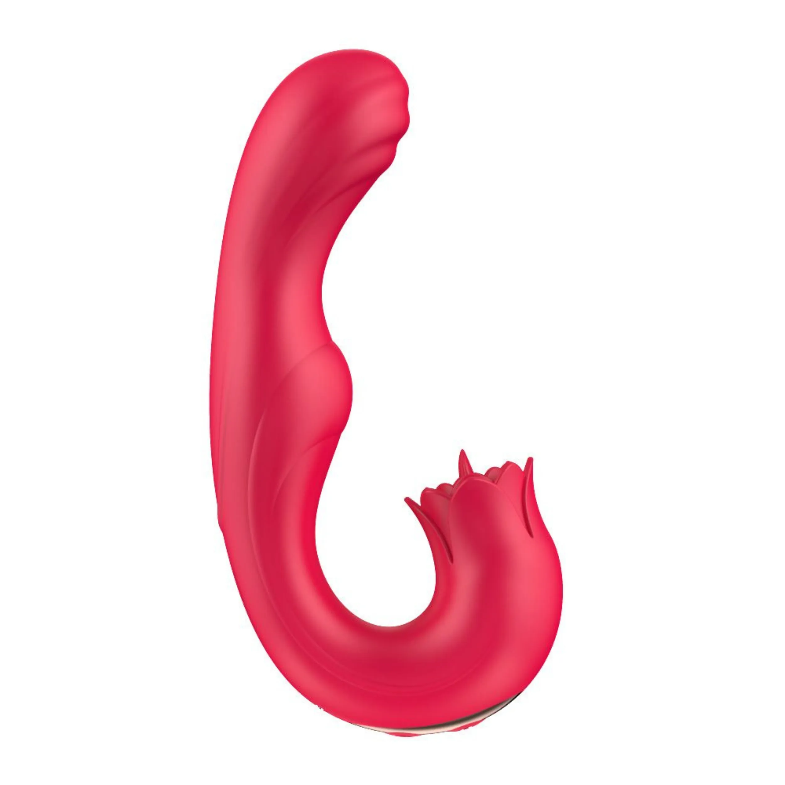 Twirling Tongue Tease - Silicone Rotating G-Spot Vibe & Clit Licking Rose
