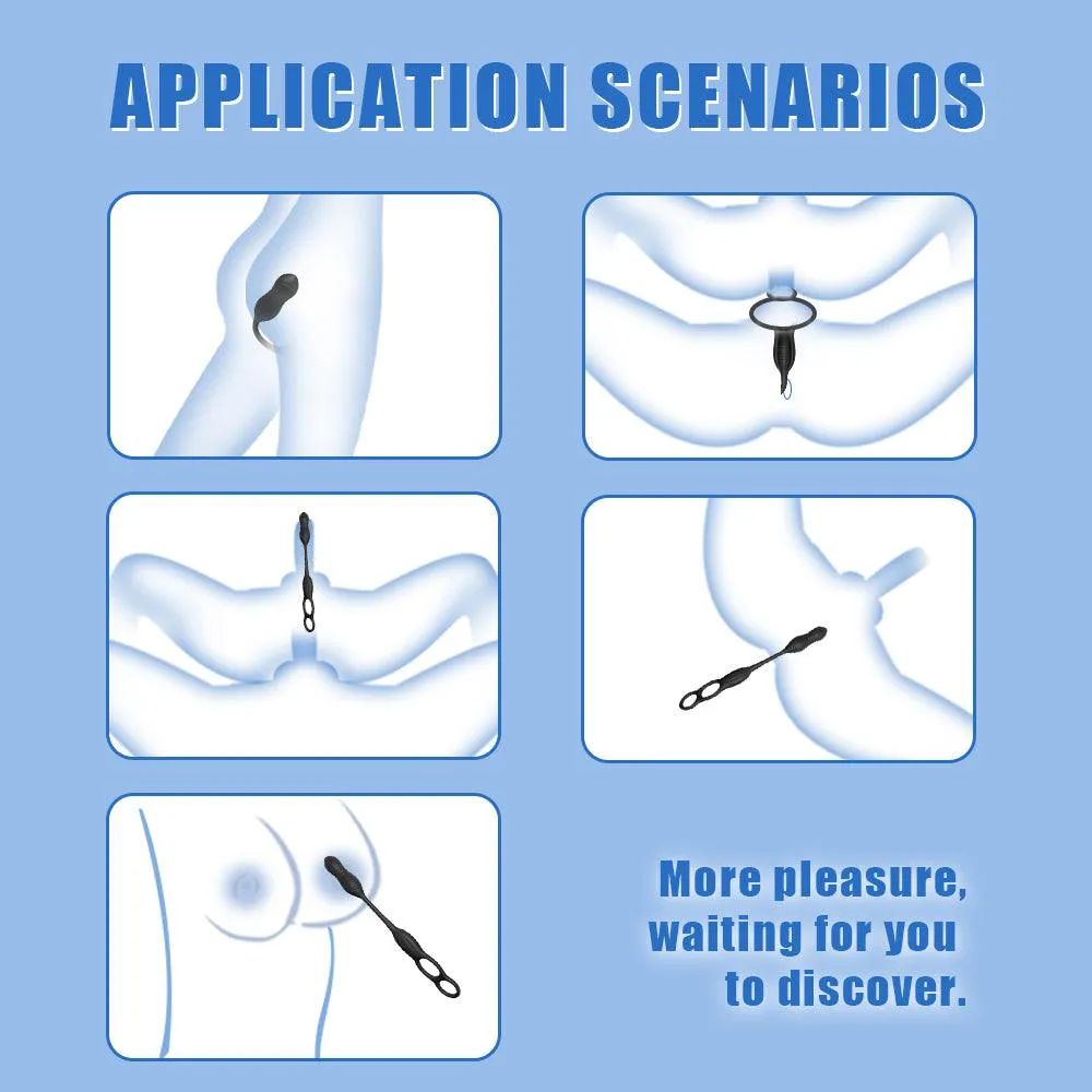 【US Stock Available Only】3 Thrusting & 10 Vibration Modes Prostate Massager with 2 Penis Rings Remote Control Anal Vibrator