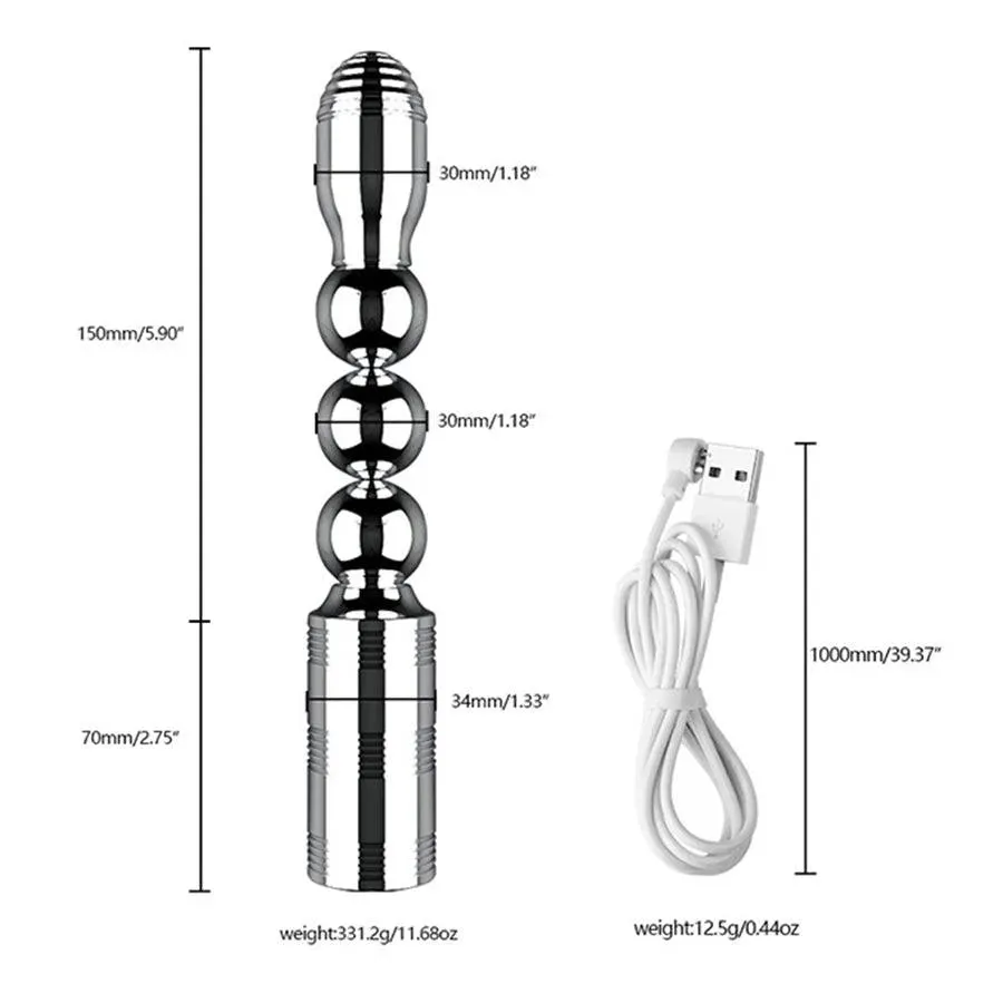Vibrating Metal Anal Beads Sex Toy