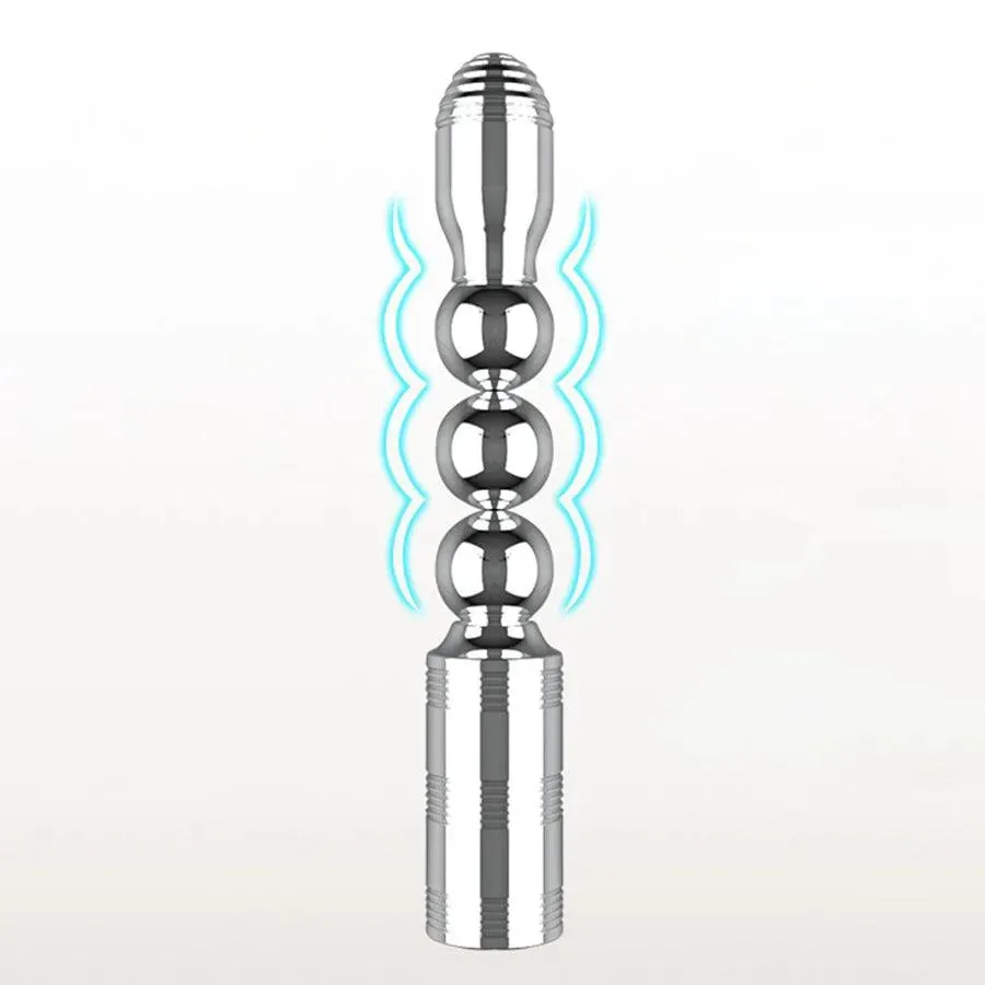 Vibrating Metal Anal Beads Sex Toy