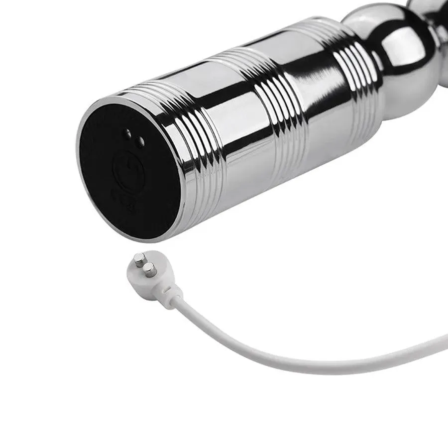 Vibrating Metal Anal Beads Sex Toy
