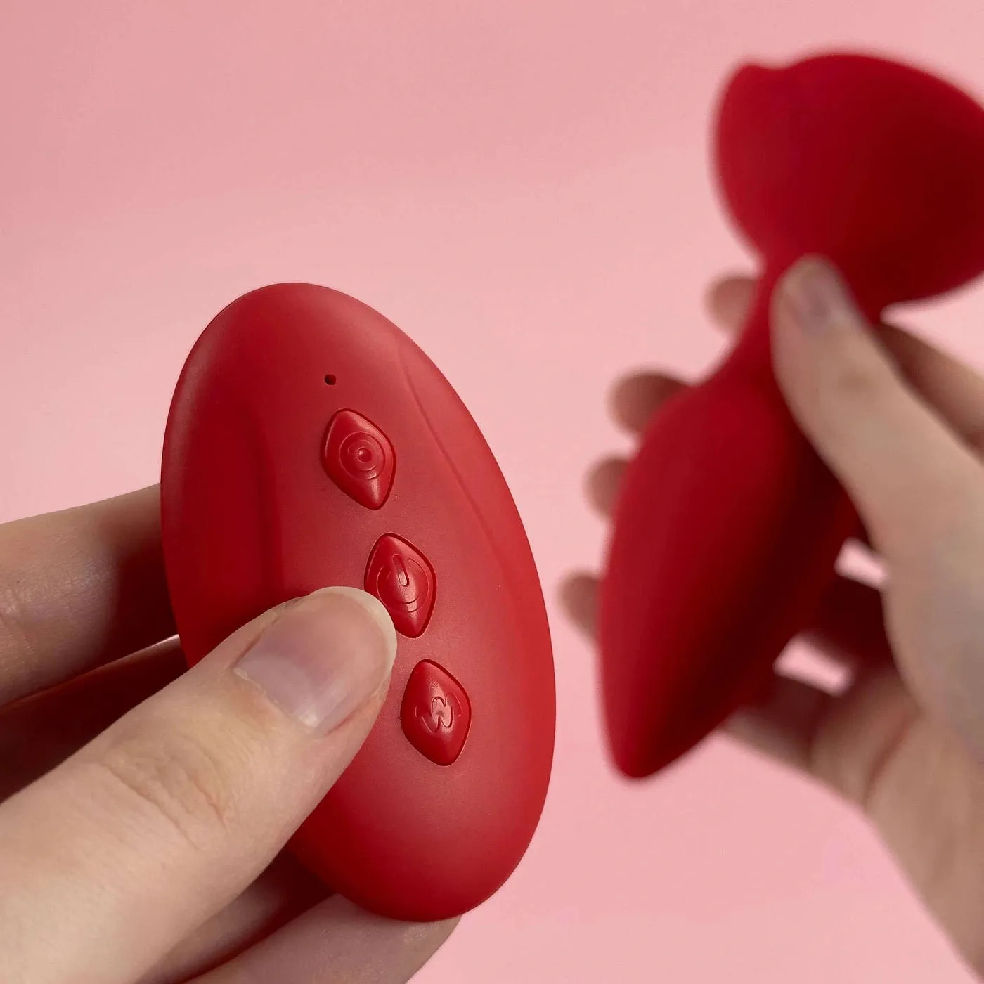 Vibrating Rose Glow Butt Plug with Remote Control 3.9 Inch