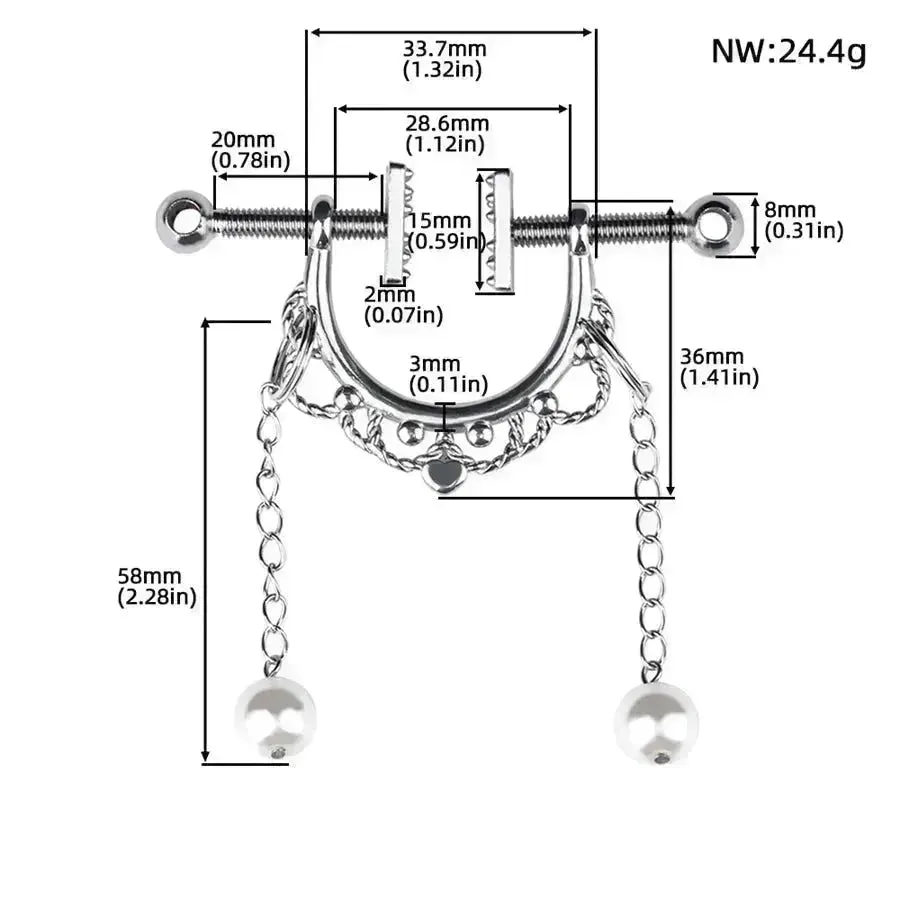 Wearable Nipple Clamps for BDSM Games